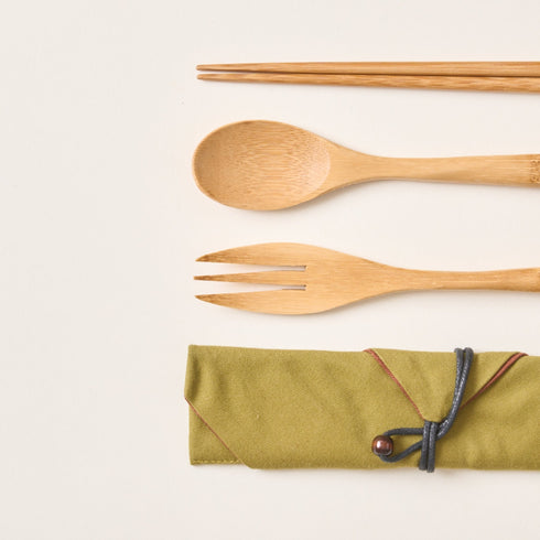 天然竹カトラリー 3点セット